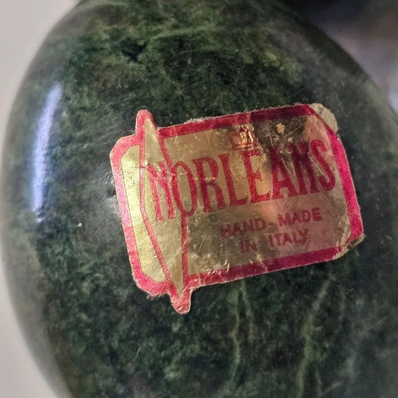 Pair of Vintage Norleans Green Marbled Eggs Hand Made in Italy EASTER 2.25" - Picture 6 of 10